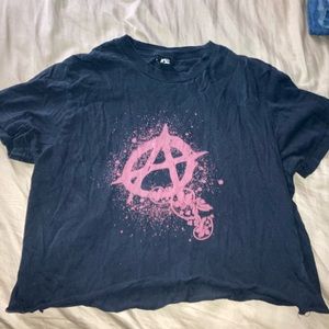 cropped t shirt with print